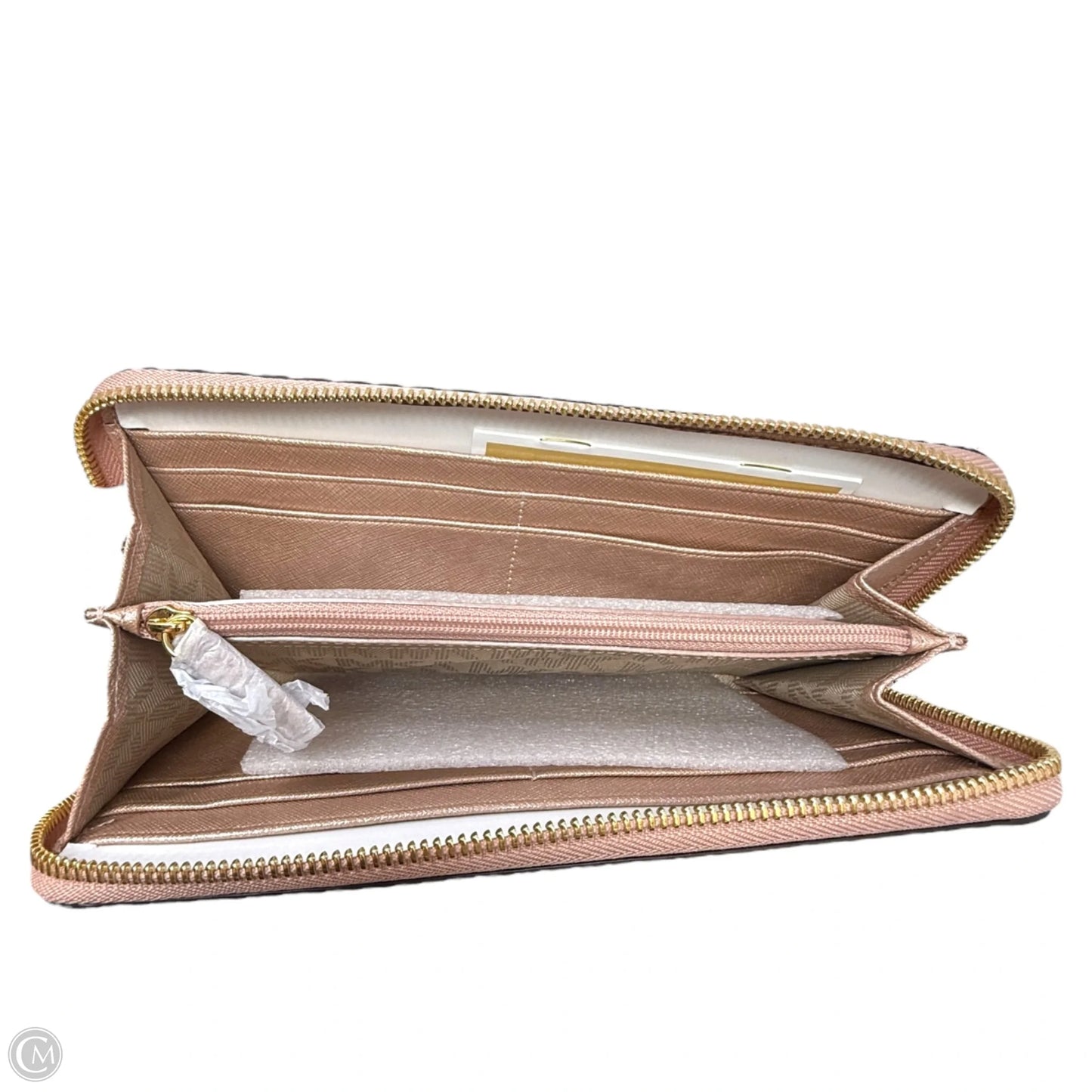 Jet Set Frame Out Zip Around Continental Wallet In Ballet Designer By Michael Kors, Size: Medium