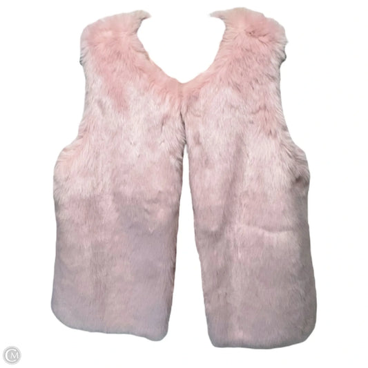 Vest Faux Fur & Sherpa By Talbots In Pink, Size: L