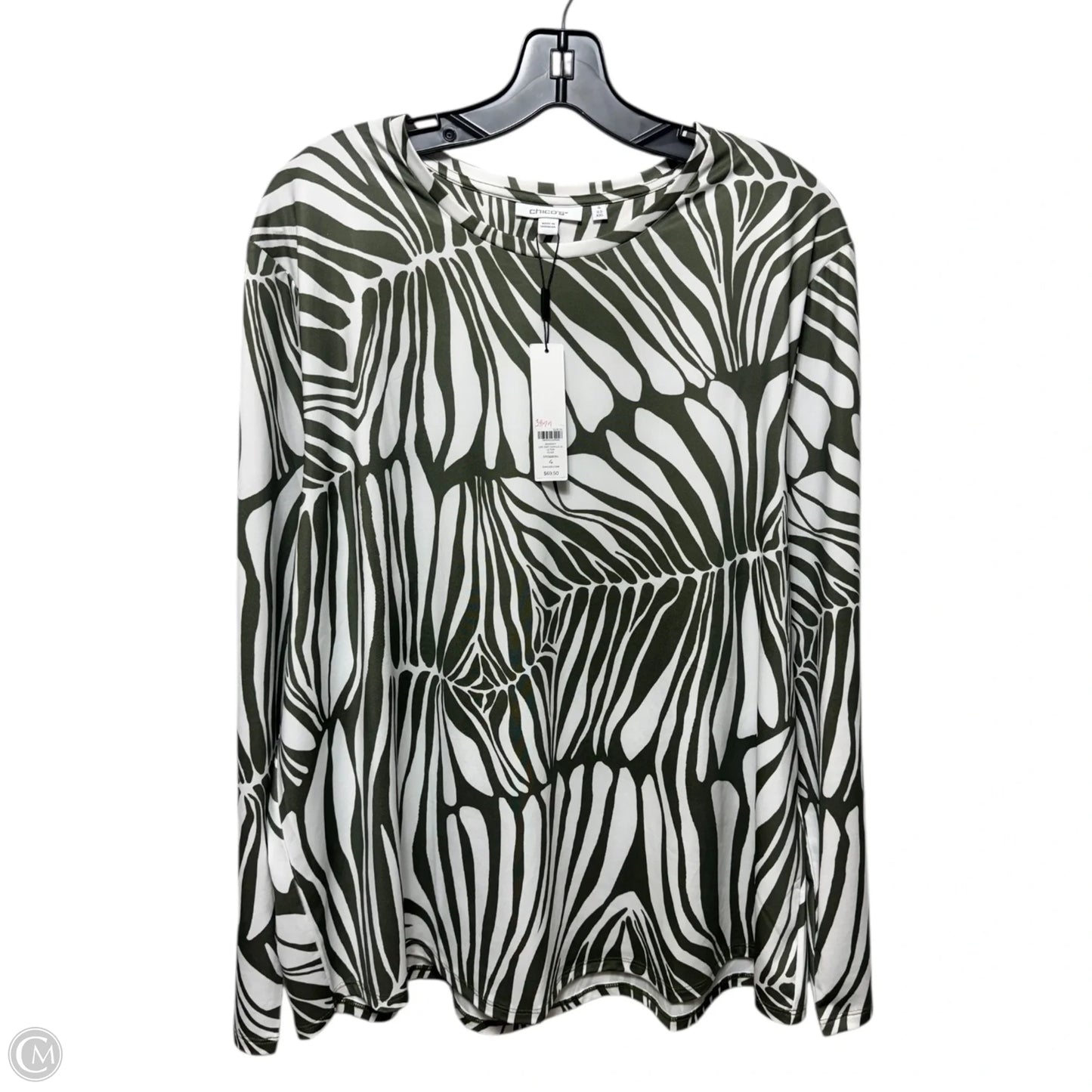 Top Long Sleeve By Chicos In Cream, Size: Xxl