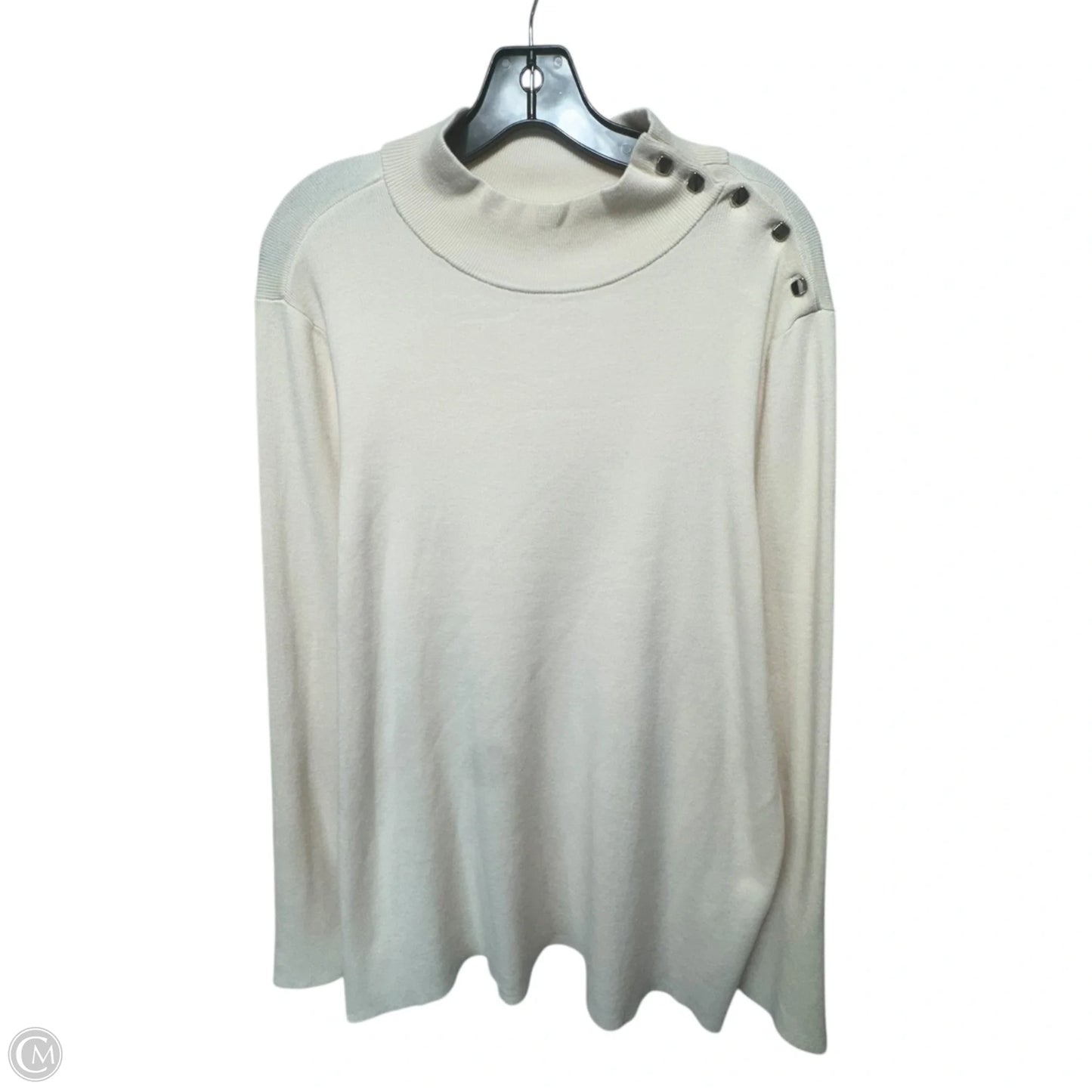 Top Long Sleeve By Chicos In Cream, Size: Xxl
