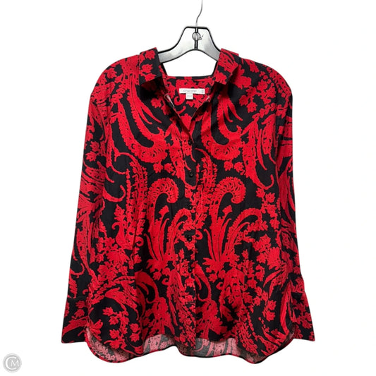 Top Long Sleeve By Chicos In Blue & Red, Size: 18