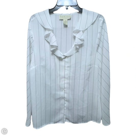 Top Long Sleeve By Norton McNaughton In Striped Pattern, Size: 18