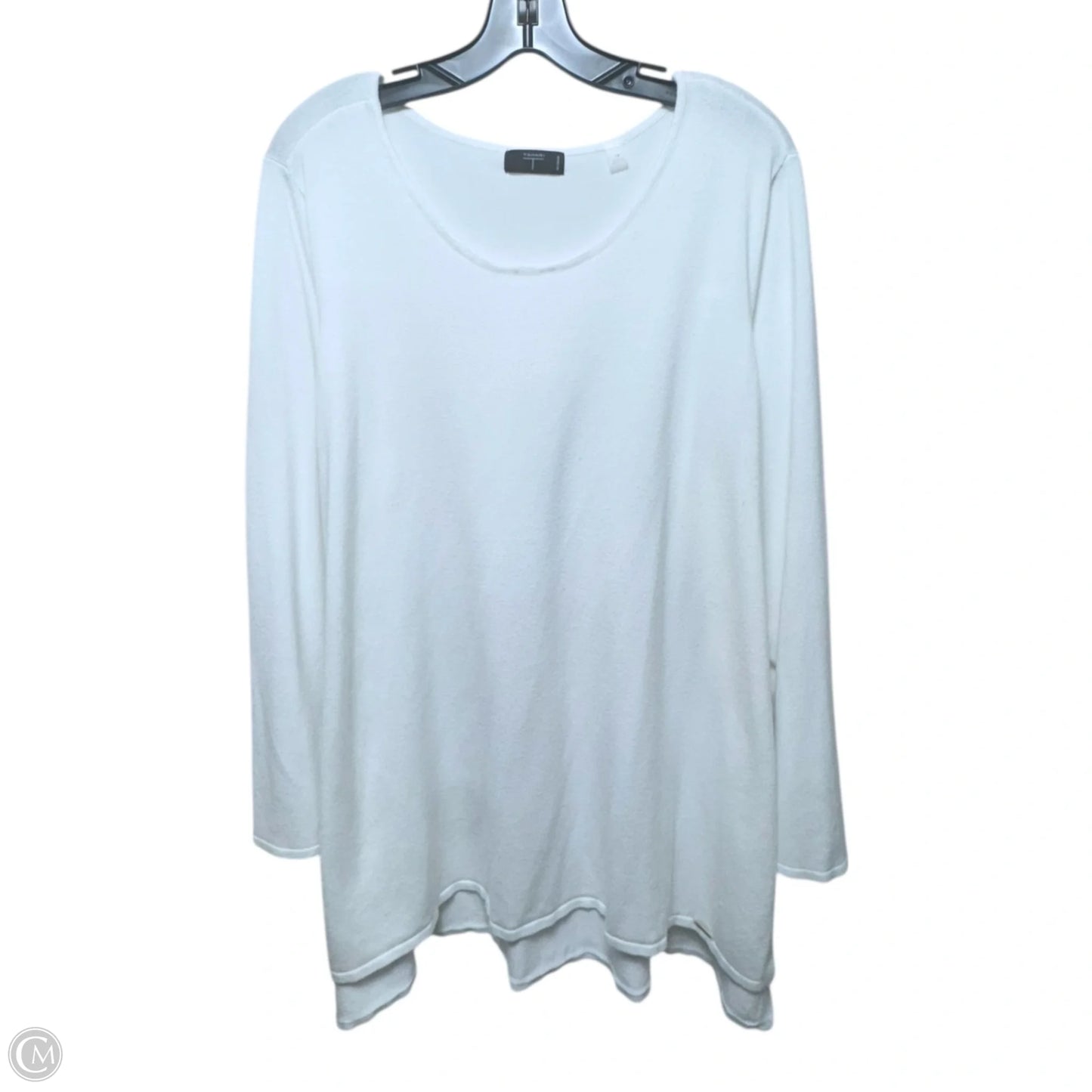 Top Long Sleeve By Tahari In White, Size: 1x