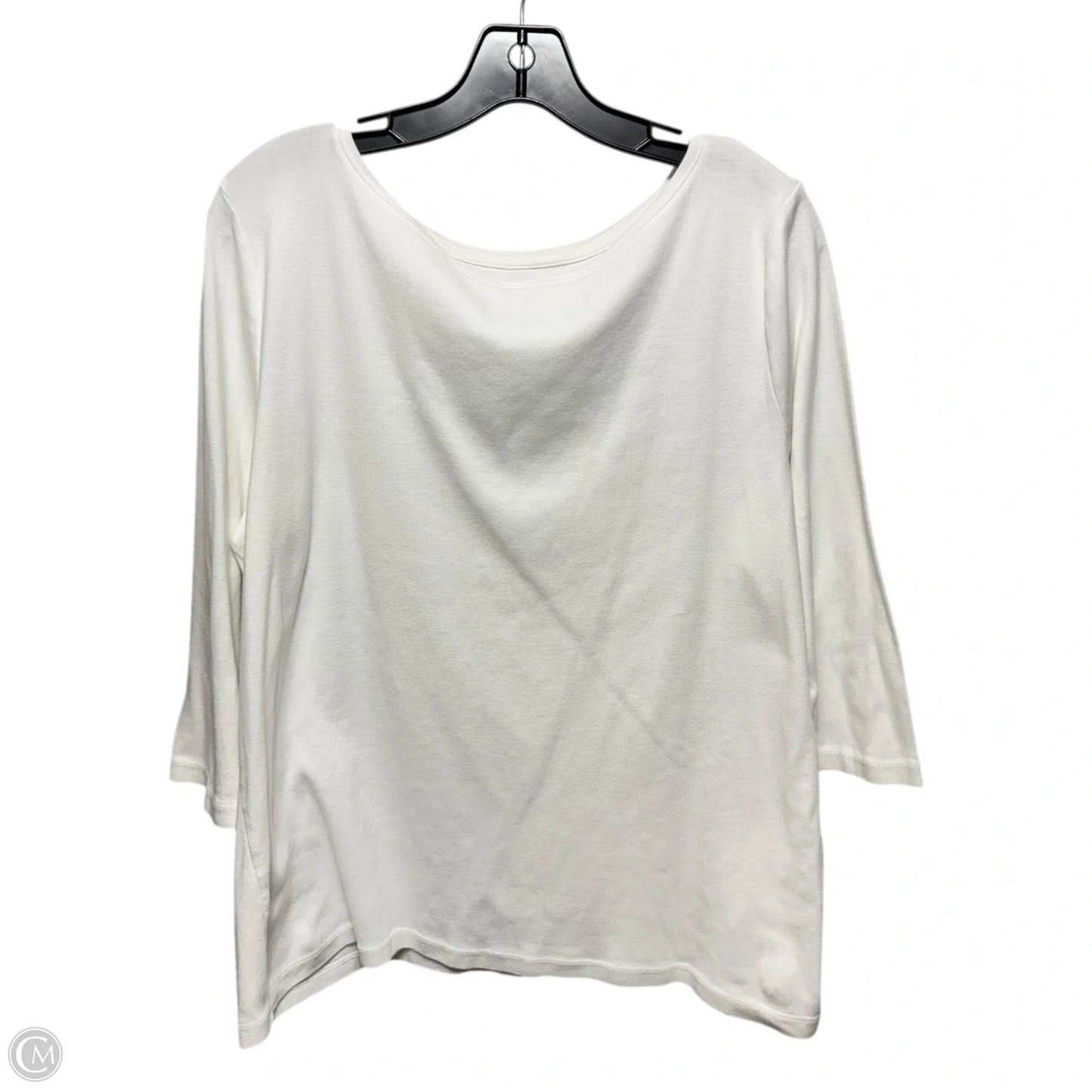 Top 3/4 Sleeve Basic By Talbots In White, Size: 2x