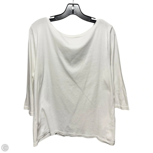 Top 3/4 Sleeve Basic By Talbots In White, Size: 2x