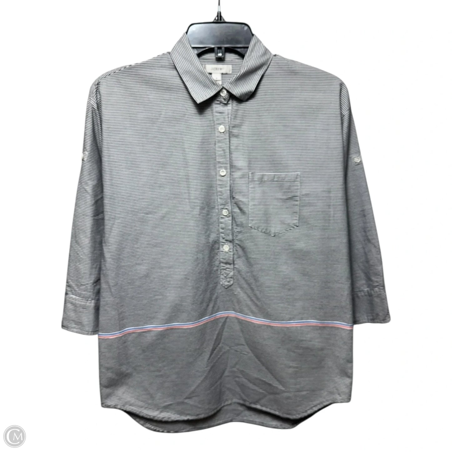 Top 3/4 Sleeve By J. Crew In Striped Pattern, Size: 2