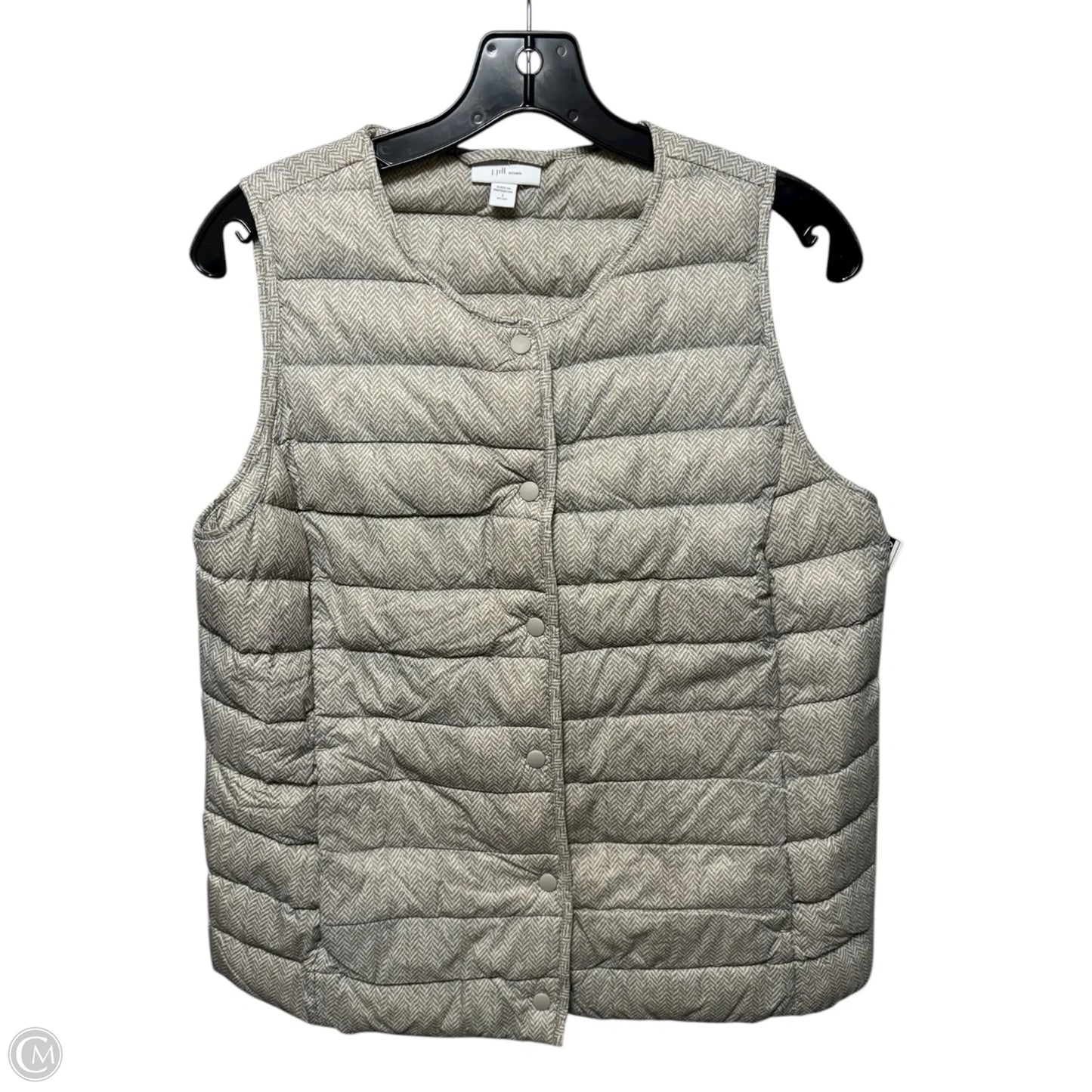Vest Puffer & Quilted By J. Jill In Tan & White, Size: Sp