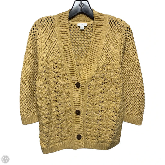 Sweater Cardigan By J. Jill In Yellow, Size: Xsp