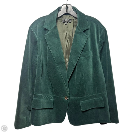 Velour Blazer By Talbots In Green, Size: 20