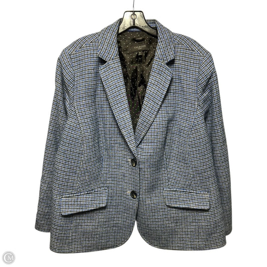 Wool Blend Blazer By Talbots In Plaid Pattern, Size: 18