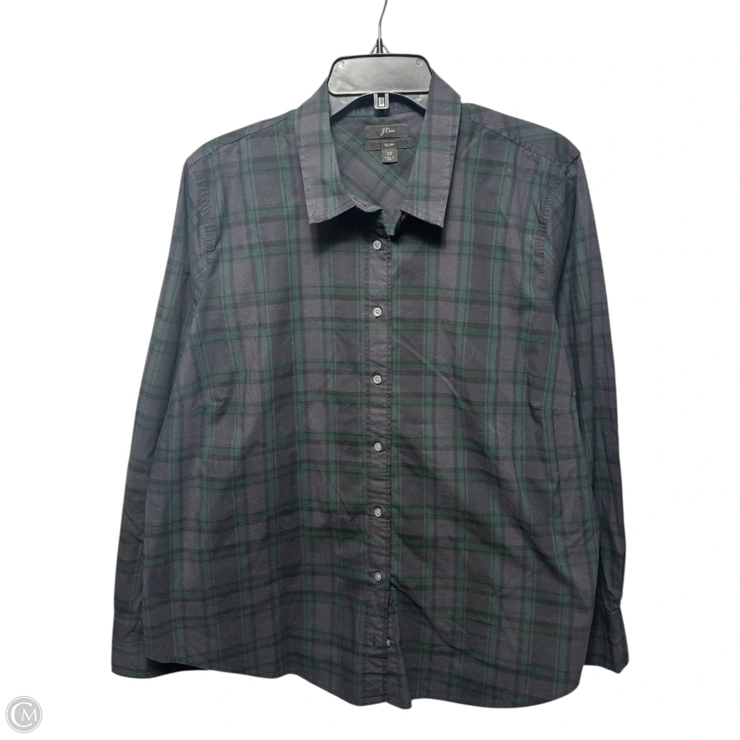 Top Long Sleeve By J. Crew In Plaid Pattern, Size: 22