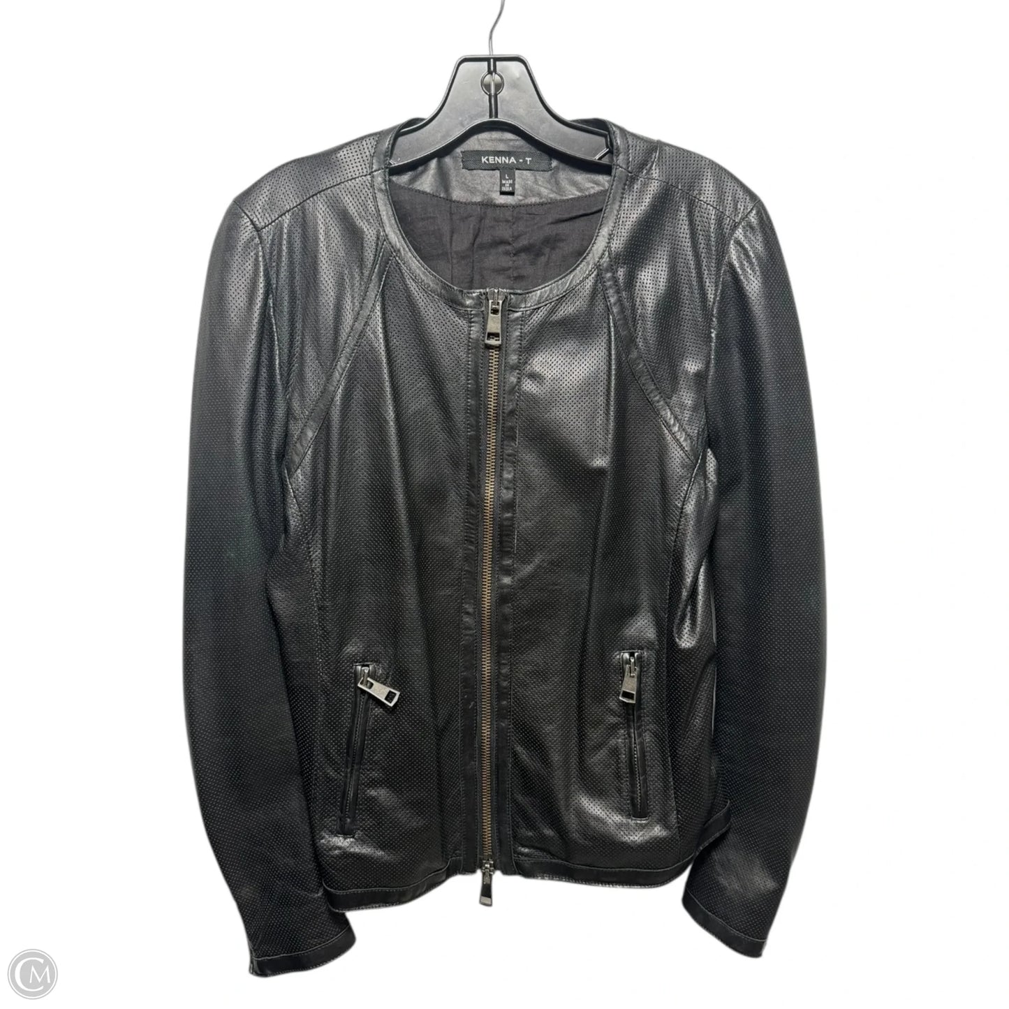 Perforated Jacket Leather By Kenna T In Black, Size: L