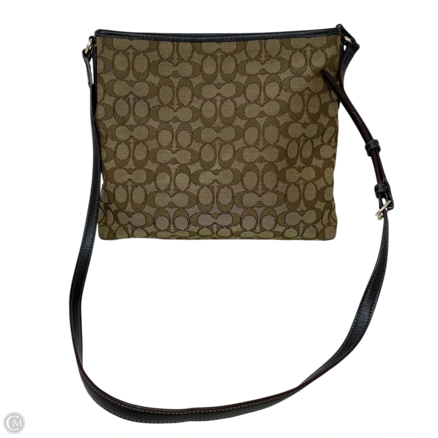 Signature Jacquard File Crossbody Designer By Coach, Size: Medium