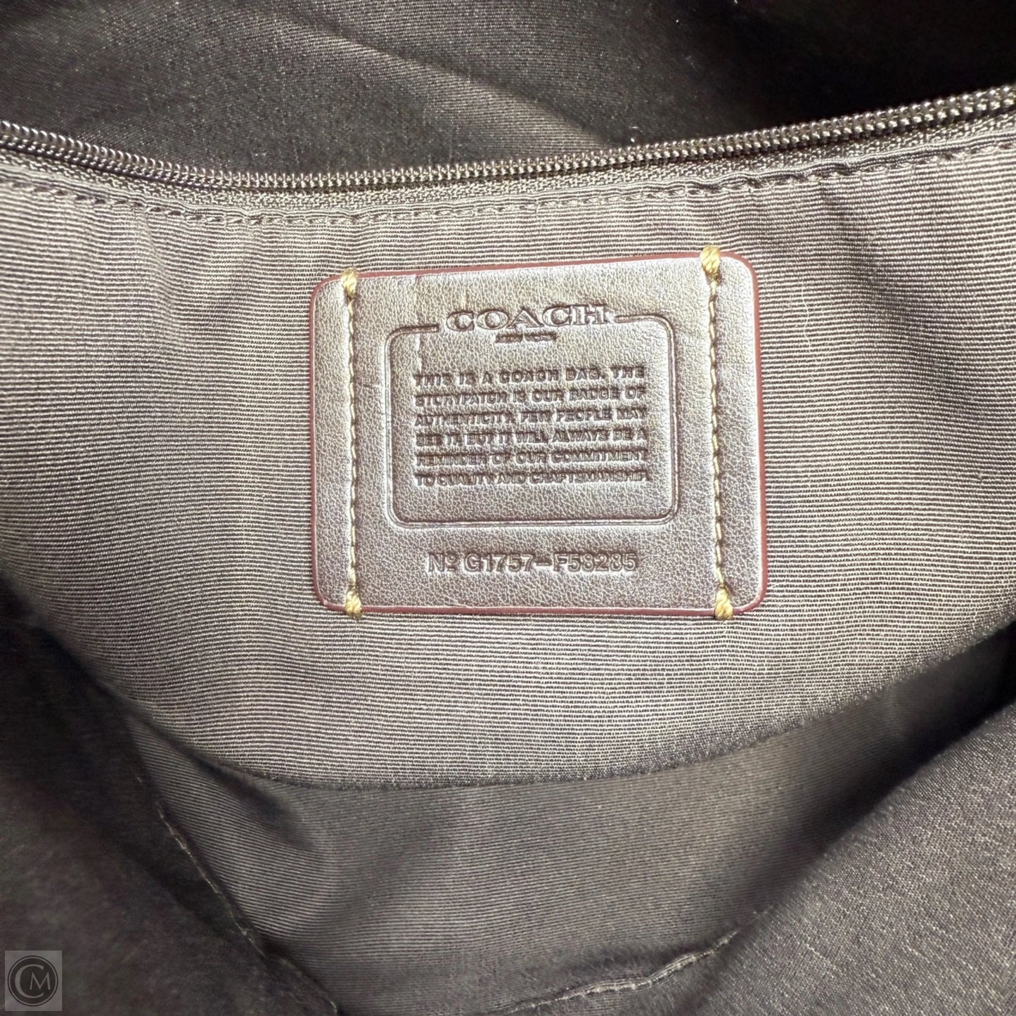 Signature Jacquard File Crossbody Designer By Coach, Size: Medium