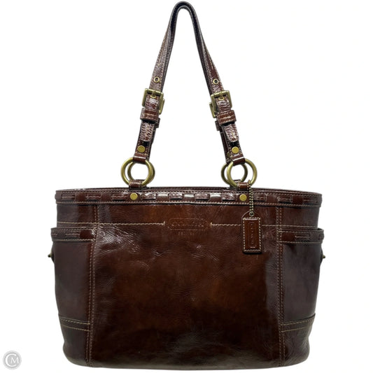 Vintage Gallery Laced Patent Tote Designer By Coach, Size: Medium