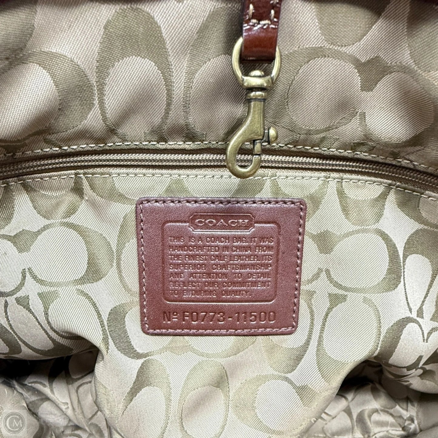 Vintage Gallery Laced Patent Tote Designer By Coach, Size: Medium