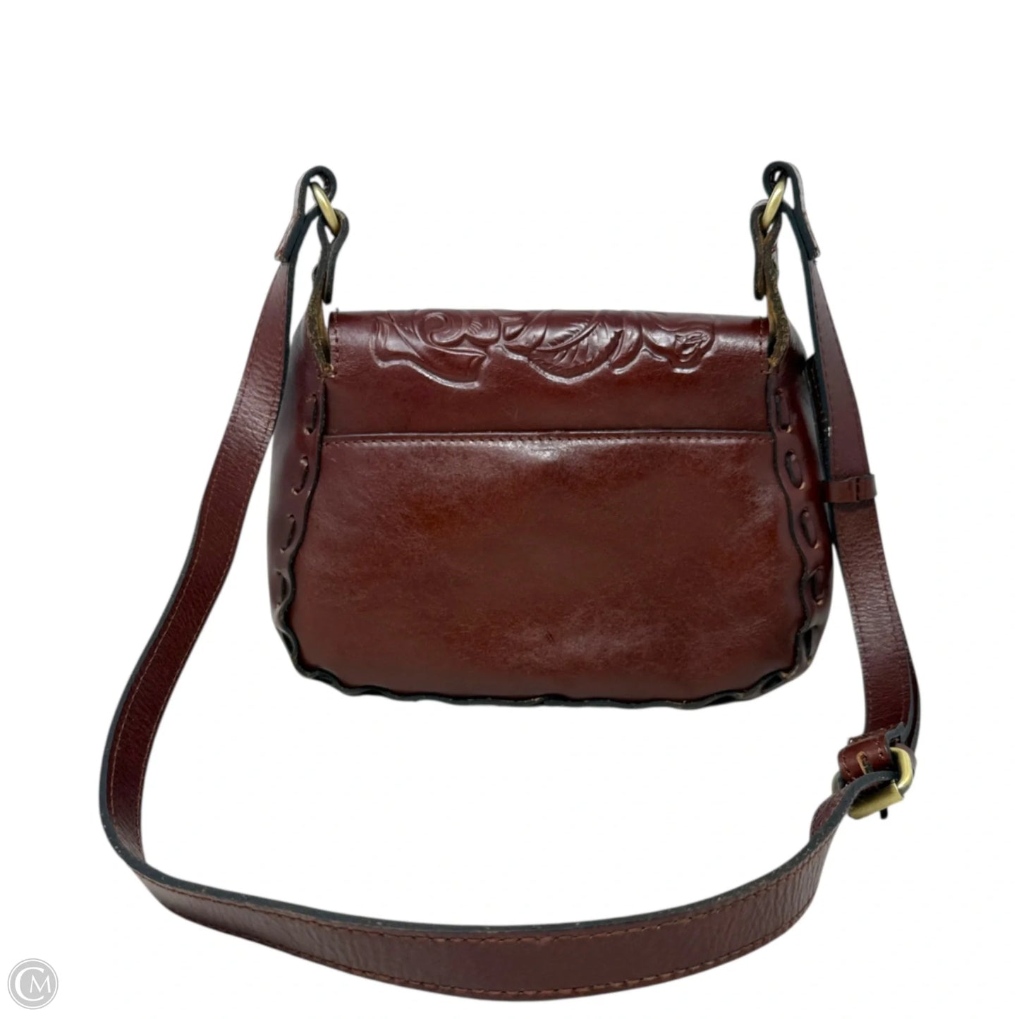 Rose Tooled Collection Lucia Crossbody Designer By Patricia Nash In British Tan, Size: Medium