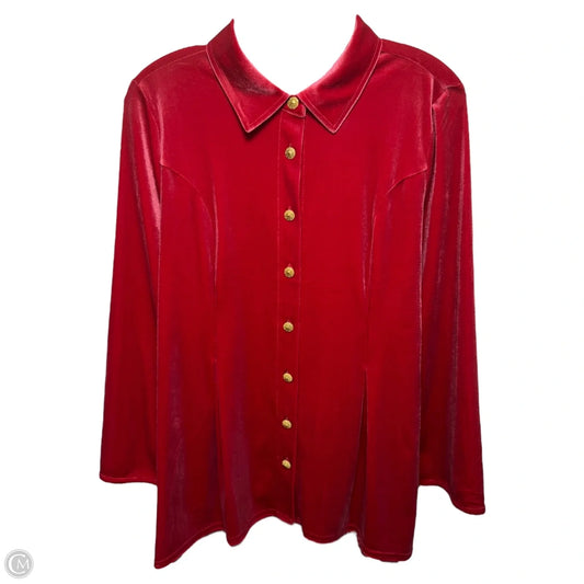 Top Long Sleeve By Soft Surroundings In Red, Size: M