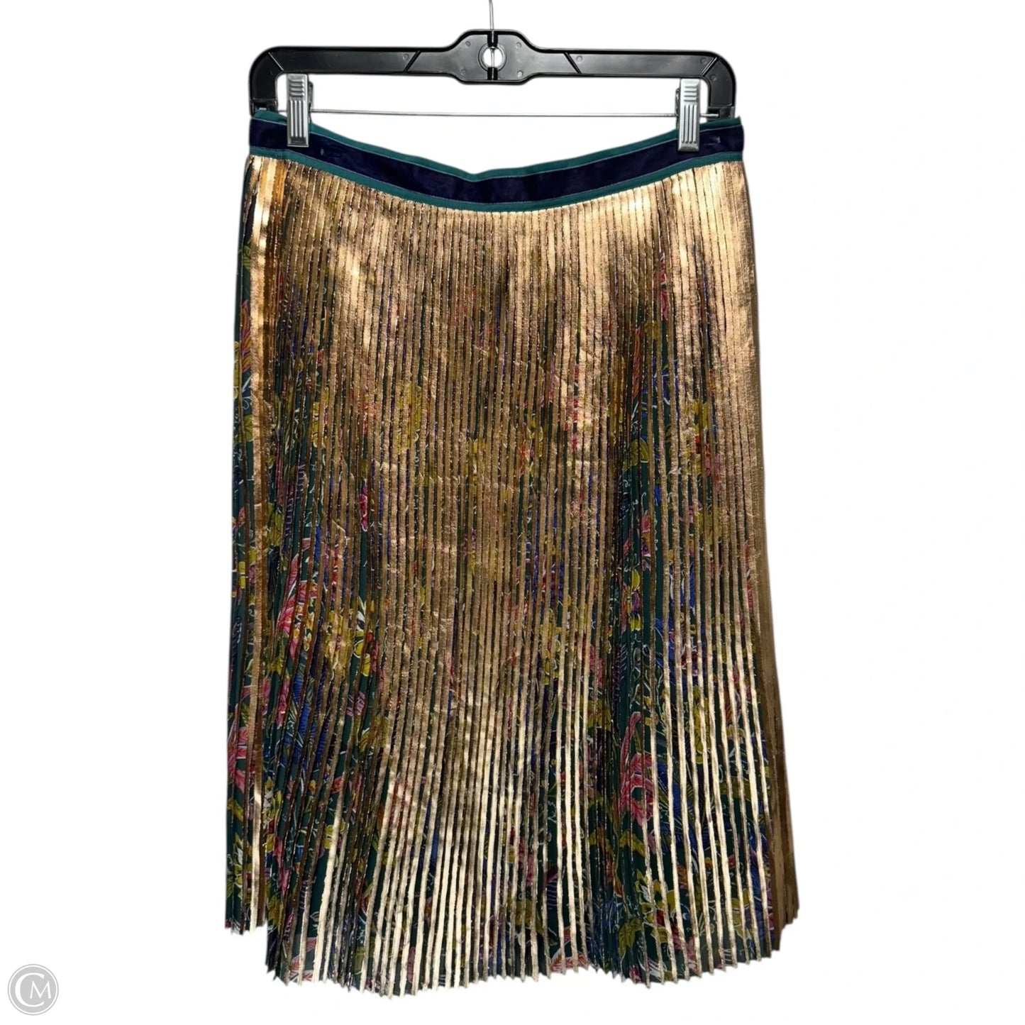 Metallic Pleated Skirt Midi By Maeve In Multi-colored, Size: 8p