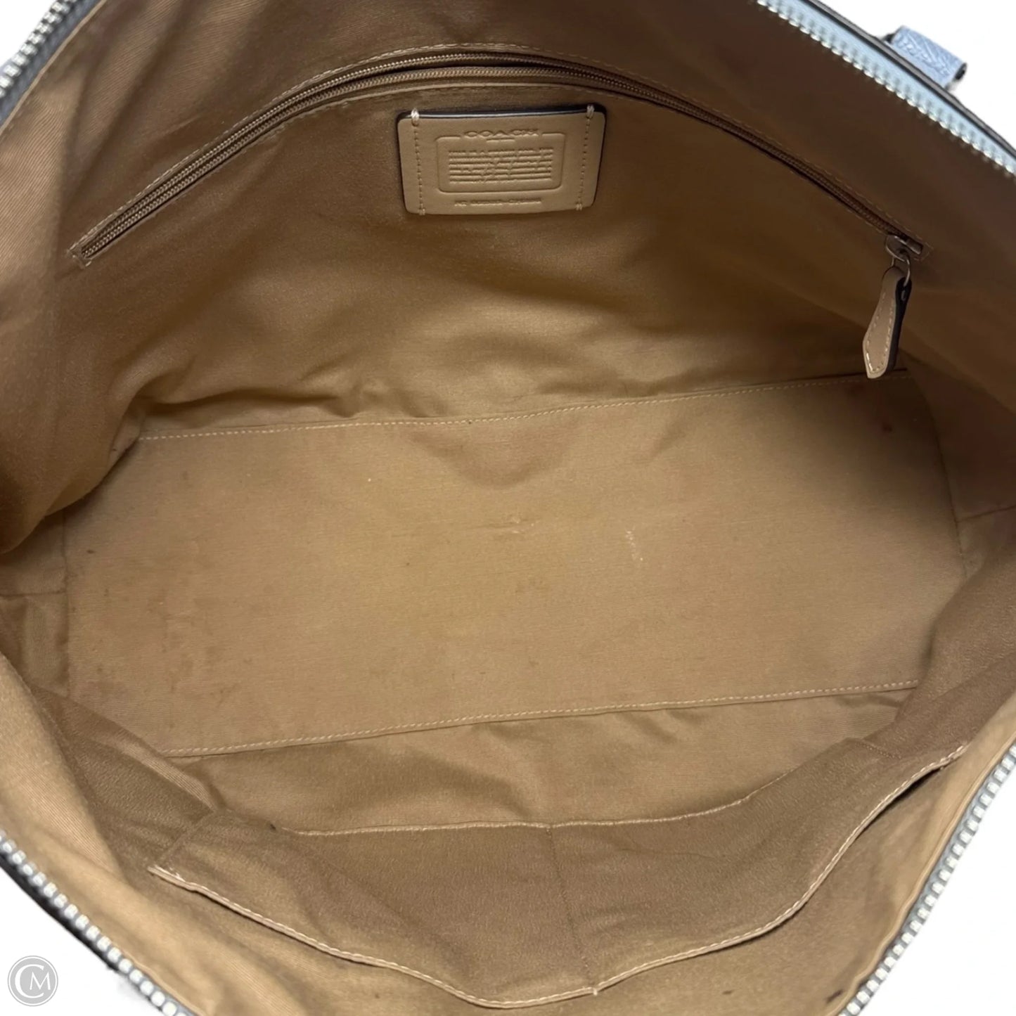 Gallery Tote Leather Handbag Designer By Coach, Size: Medium