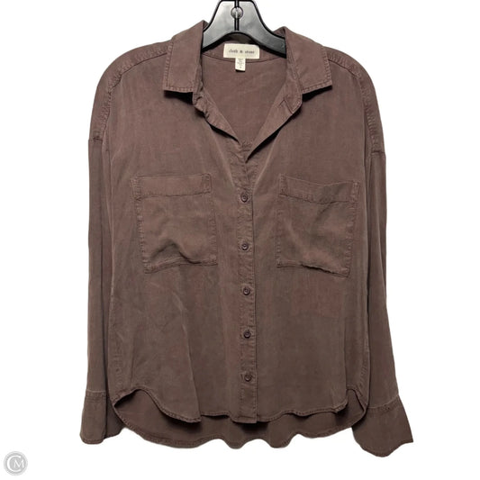 Top Long Sleeve By Cloth & Stone In Brown, Size: S