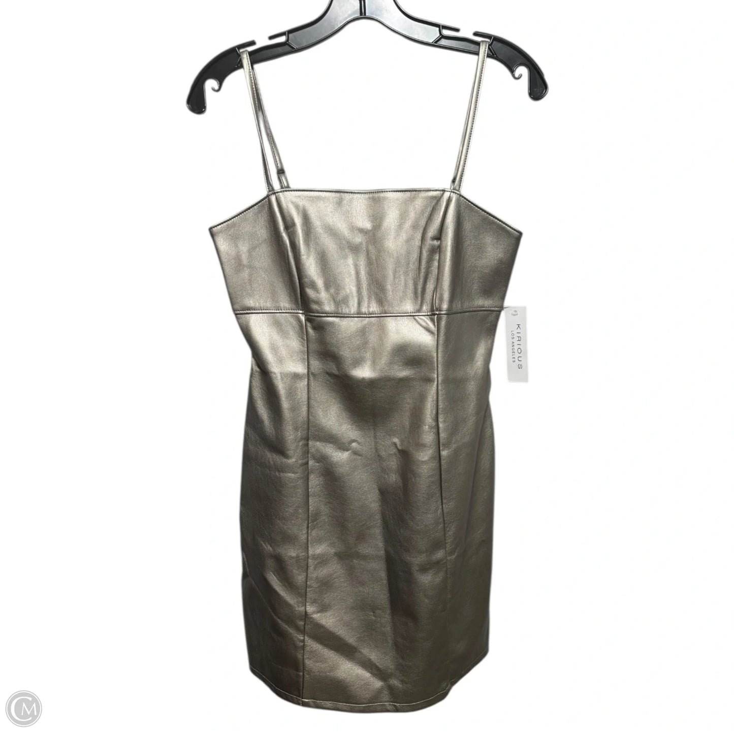Faux Leather Metallic Dress Party Short By Kirious In Bronze, Size: M