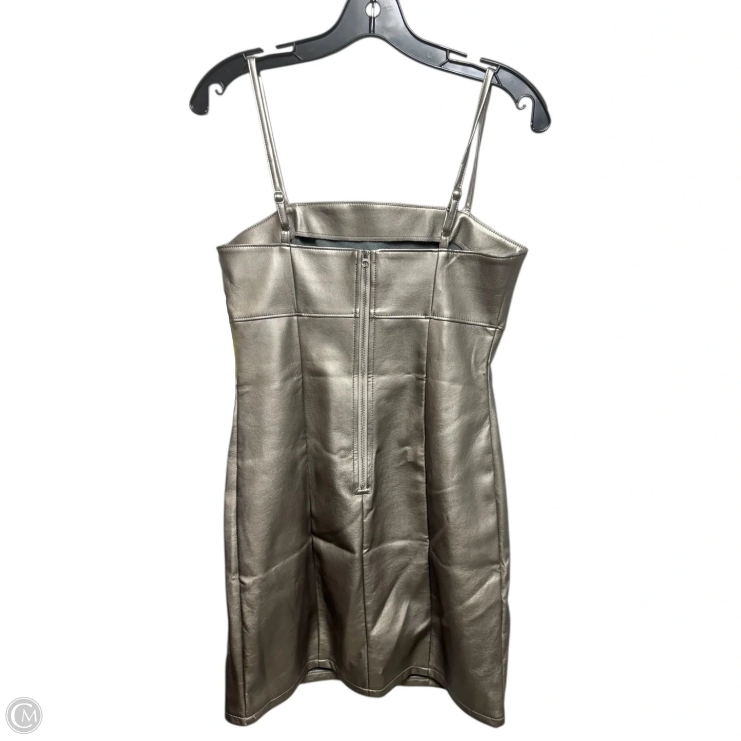 Faux Leather Metallic Dress Party Short By Kirious In Bronze, Size: M