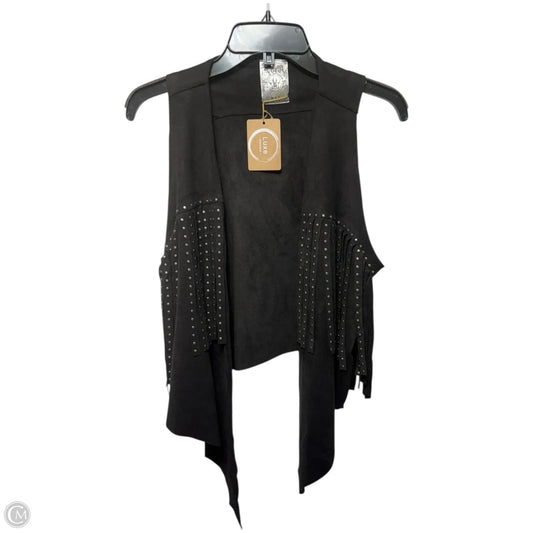 Studded Fringe Vest By Vocal In Black, Size: L