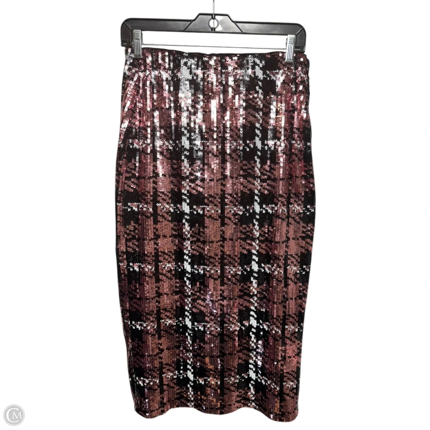 Sequin Plaid Skirt Midi By Zara In Pink, Size: S
