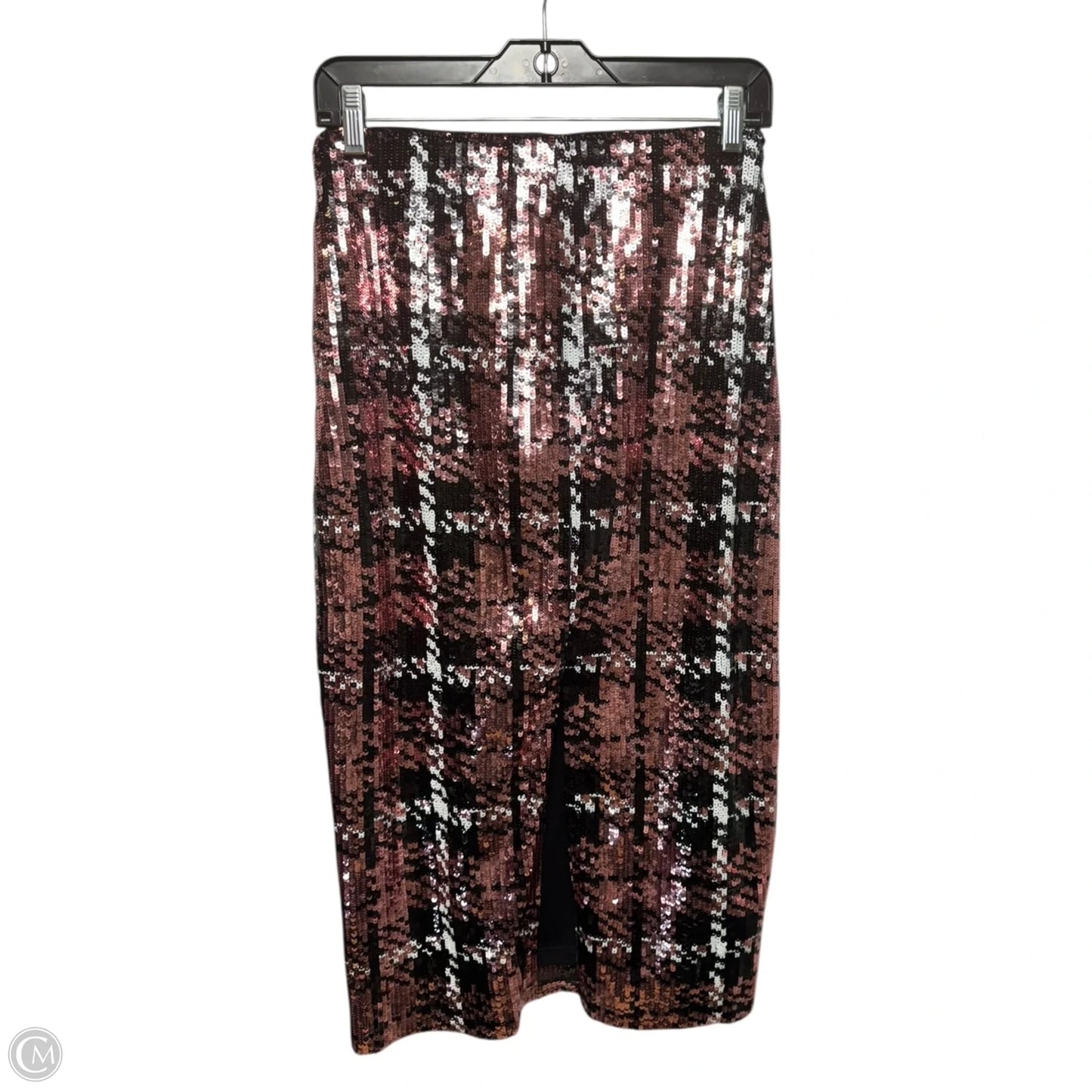Sequin Plaid Skirt Midi By Zara In Pink, Size: S