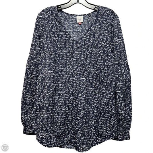 Blouse Long Sleeve By Cabi In Multi-colored, Size: M