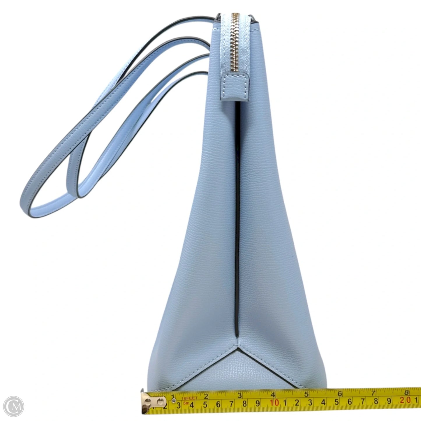 All Day Top Zip Crossgrain Leather Tote Designer By Kate Spade In Celeste Blue, Size: Medium