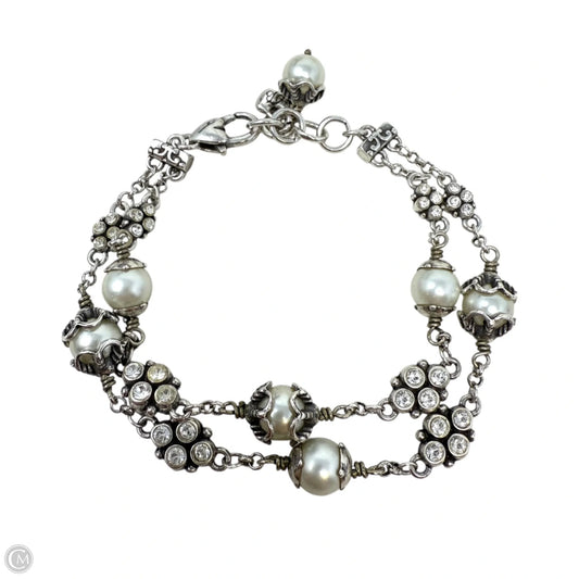 Retired Atma Pearls Silver Tone Double Strand Bracelet. By Brighton