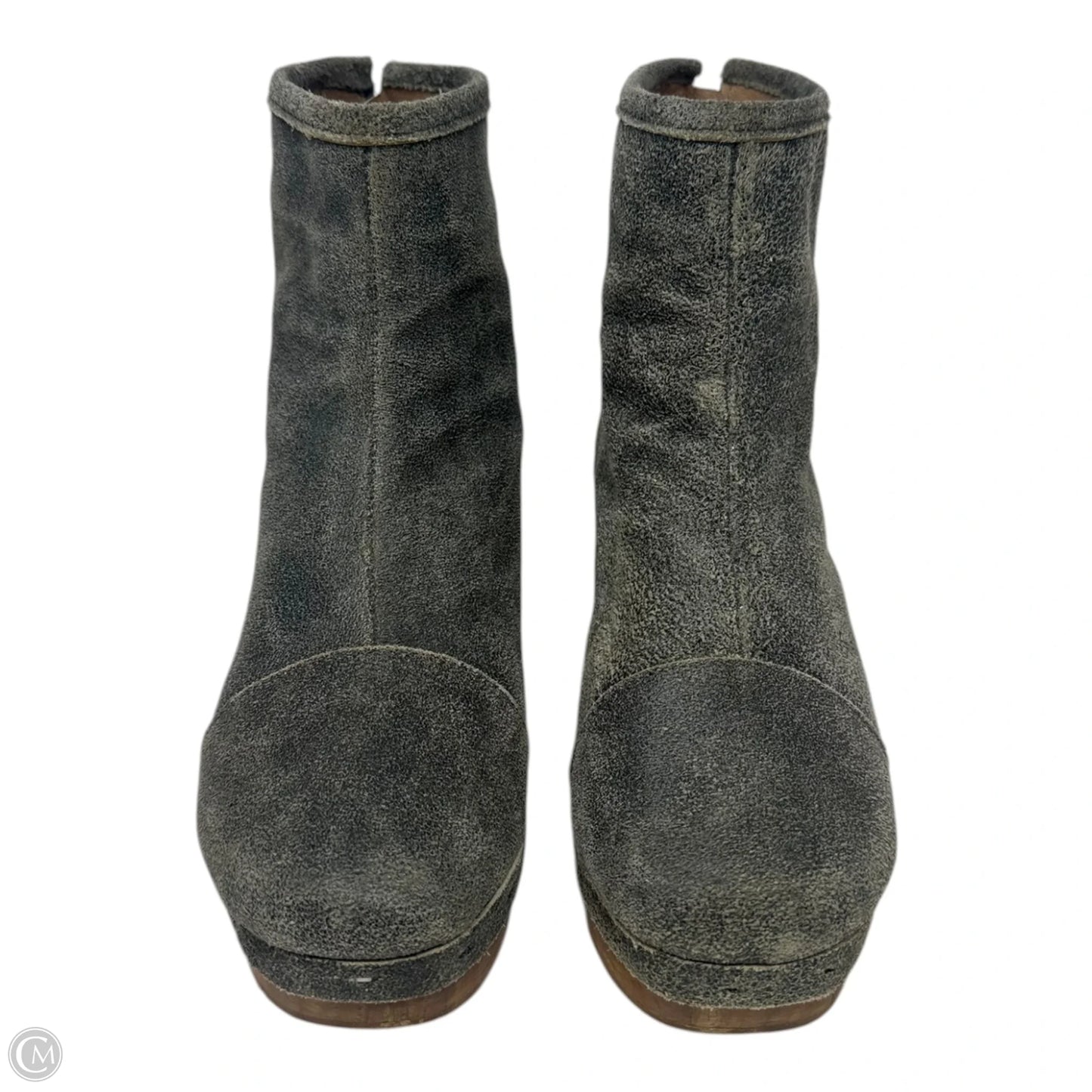 Zuki Clog Boots Ankle Heels By Five Worlds In Grey, Size: 9