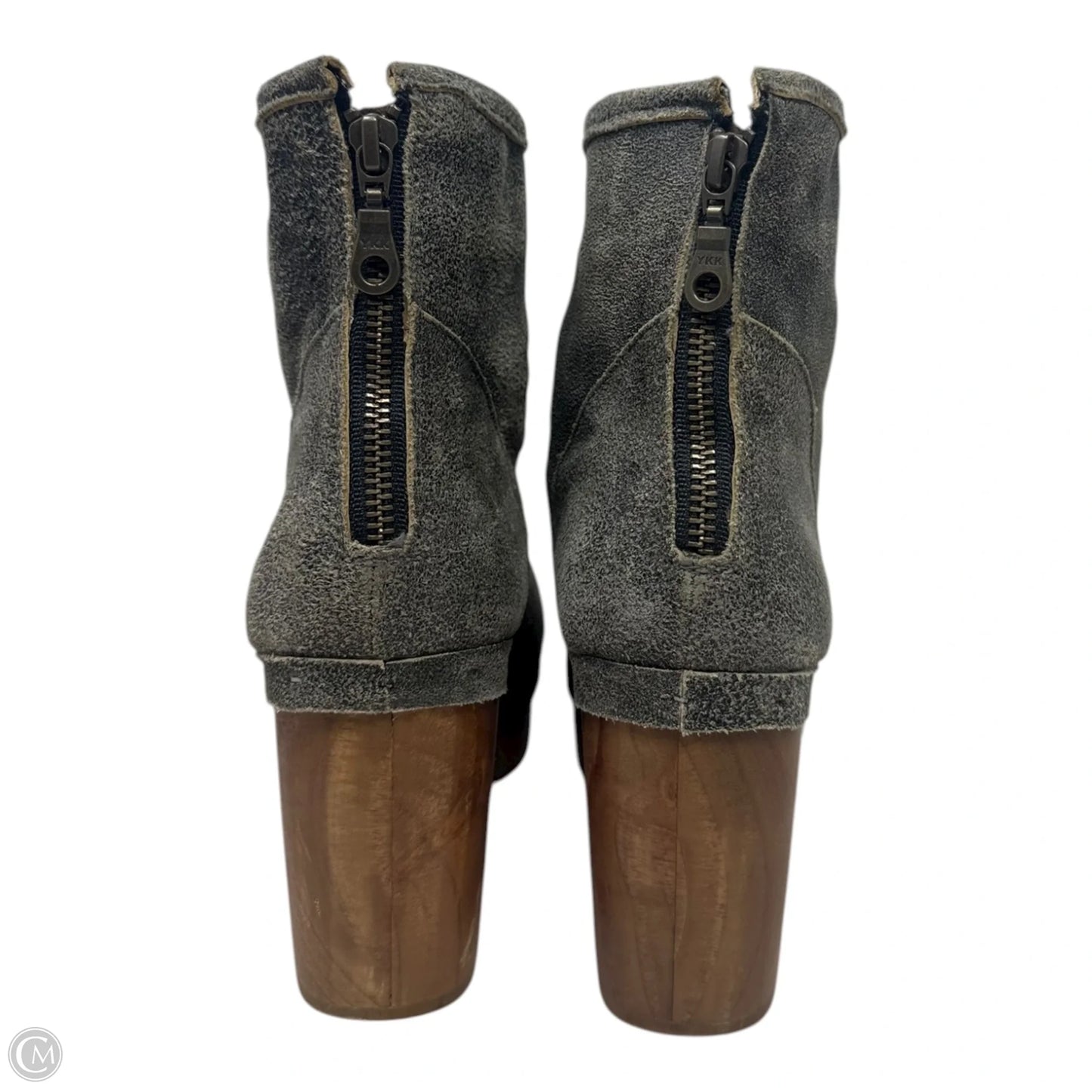 Zuki Clog Boots Ankle Heels By Five Worlds In Grey, Size: 9