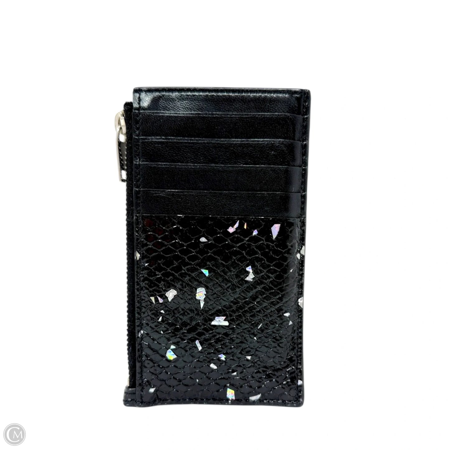 Fragments Glitter Python Card Case In Black Luxury Designer By Yves Saint Laurent, Size: Small
