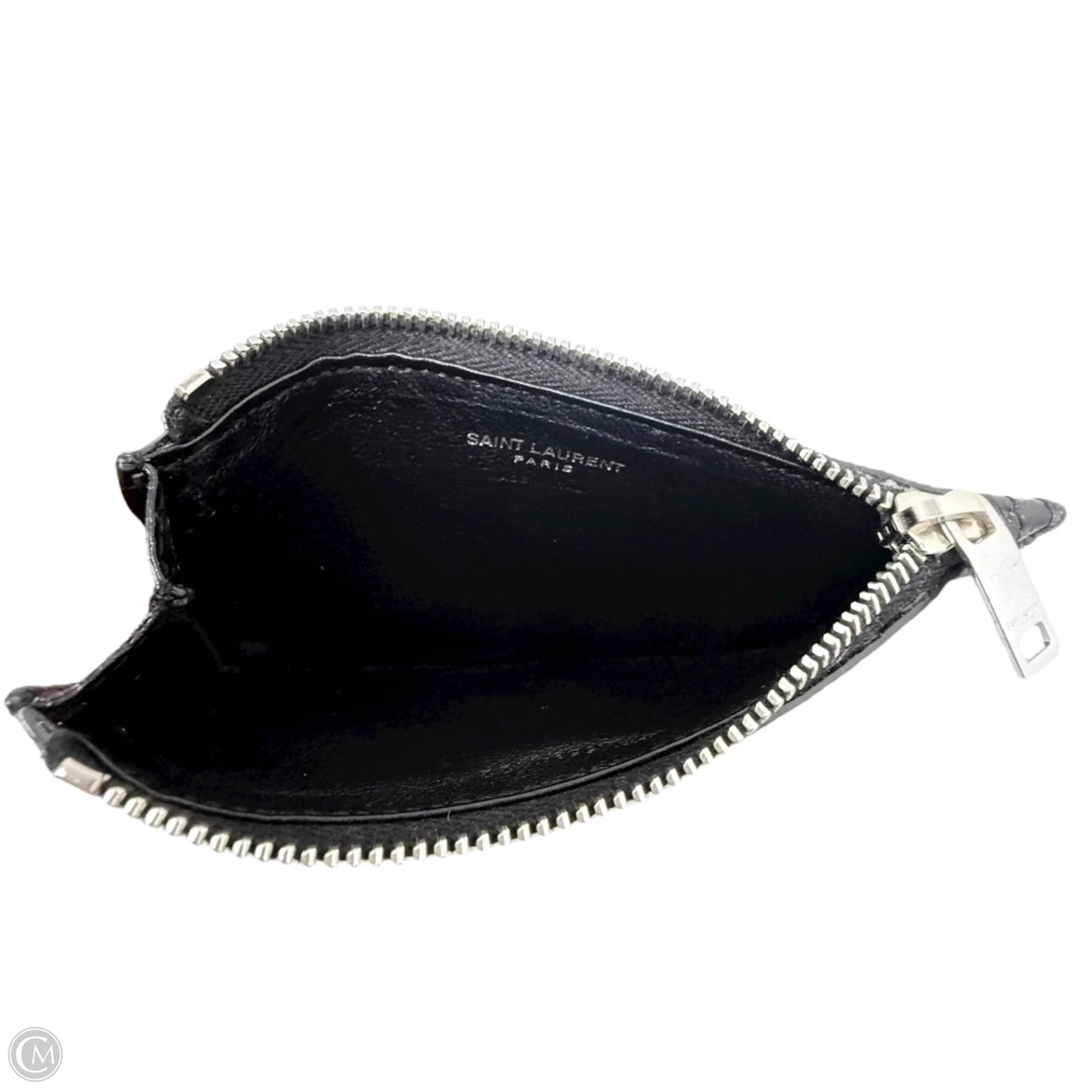 Fragments Glitter Python Card Case In Black Luxury Designer By Yves Saint Laurent, Size: Small