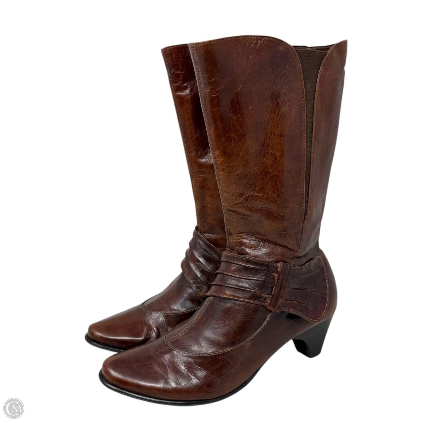 Tamara Boots Mid-calf Heels By Everybody By BZ Moda In Brown, Size: 6