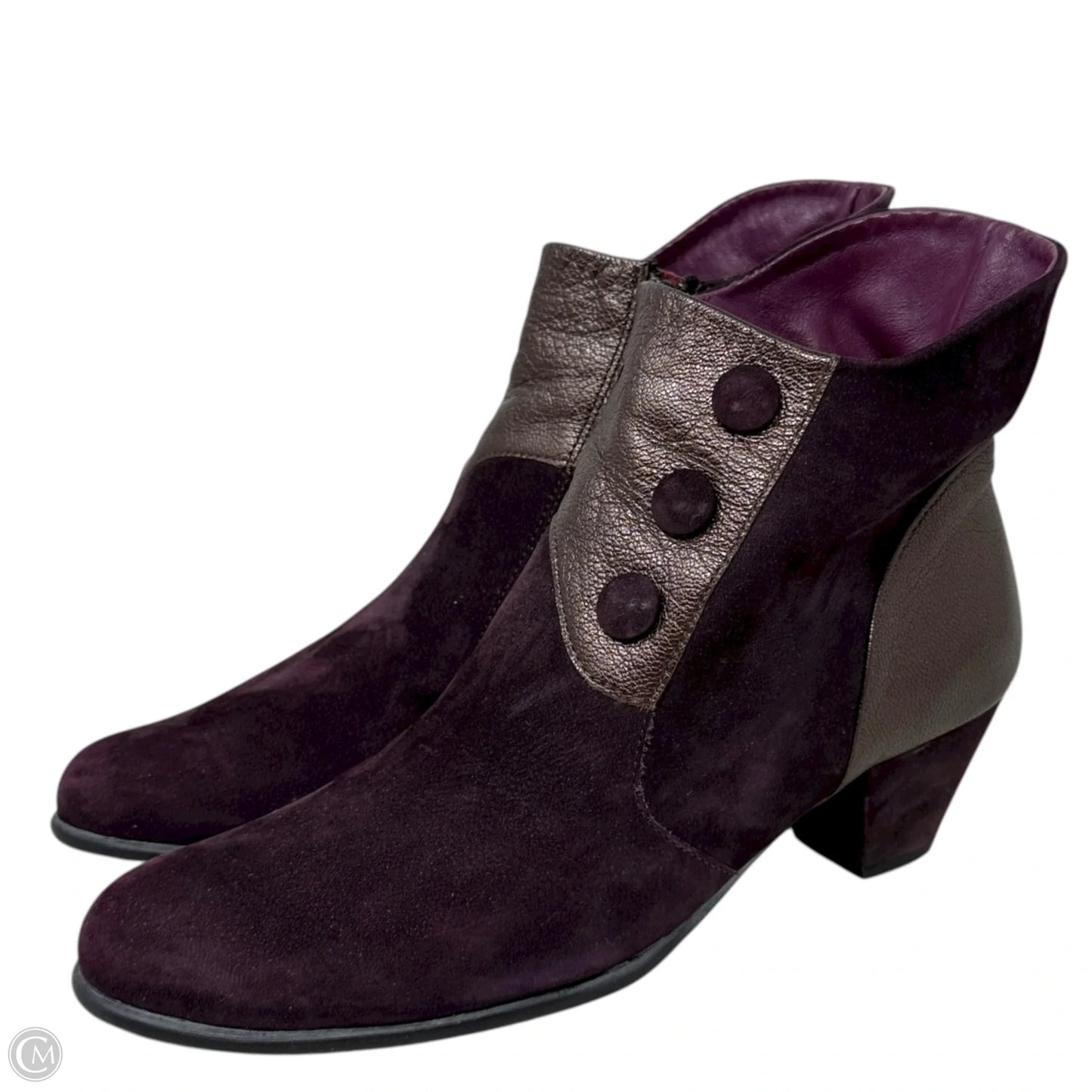 Victorian Ankle Boots Heels By Arche In Purple, Size: 6