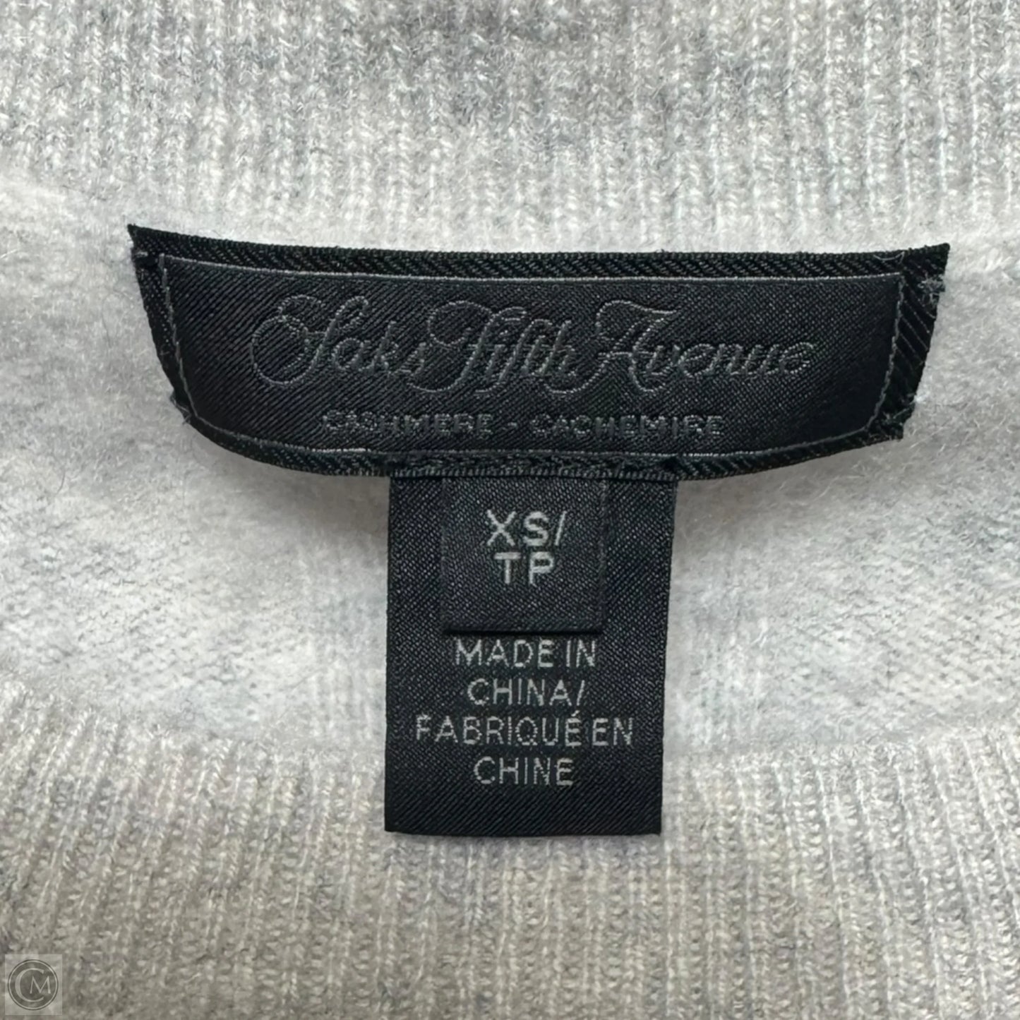 Sweater Cashmere By Saks Fifth Avenue In Grey, Size: Xs