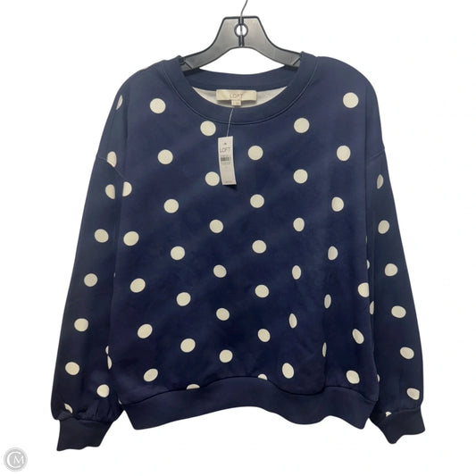 Sweatshirt Crewneck By Loft In Polkadot Pattern, Size: L