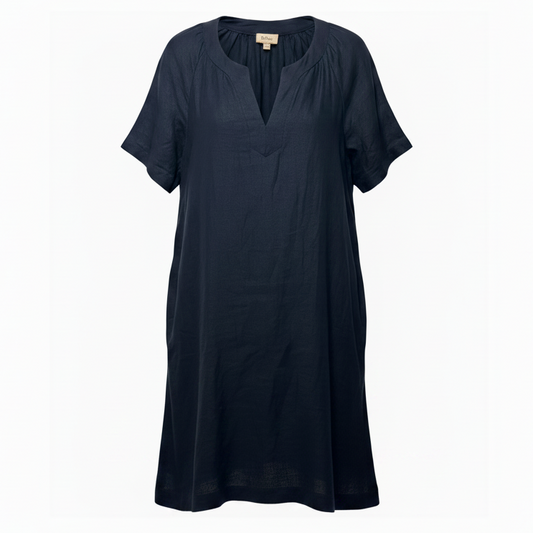 Linen Popover Dress By Elie Tahari In Navy, Size: 2X
