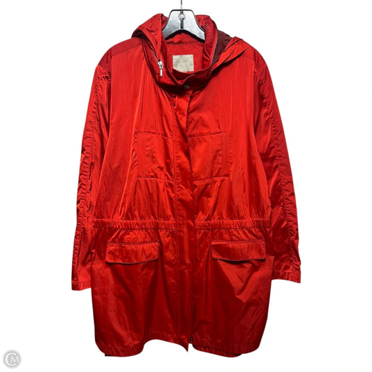 Water Resistant Lightweight Shell Jacket By Yarra Trail In Red, Size: 18