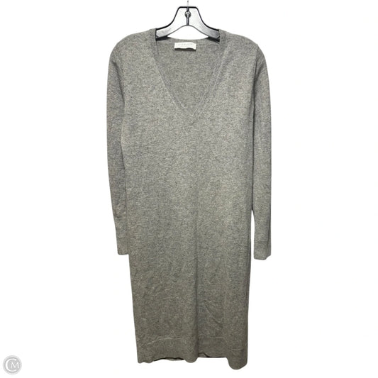 Cashmere V Neck Midi Dress By Everlane In Grey, Size: S