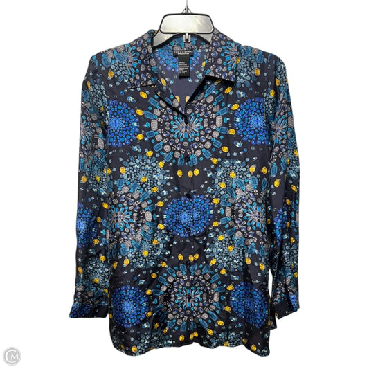 Silk Blouse Long Sleeve By Doncaster In Multi-colored, Size: 6
