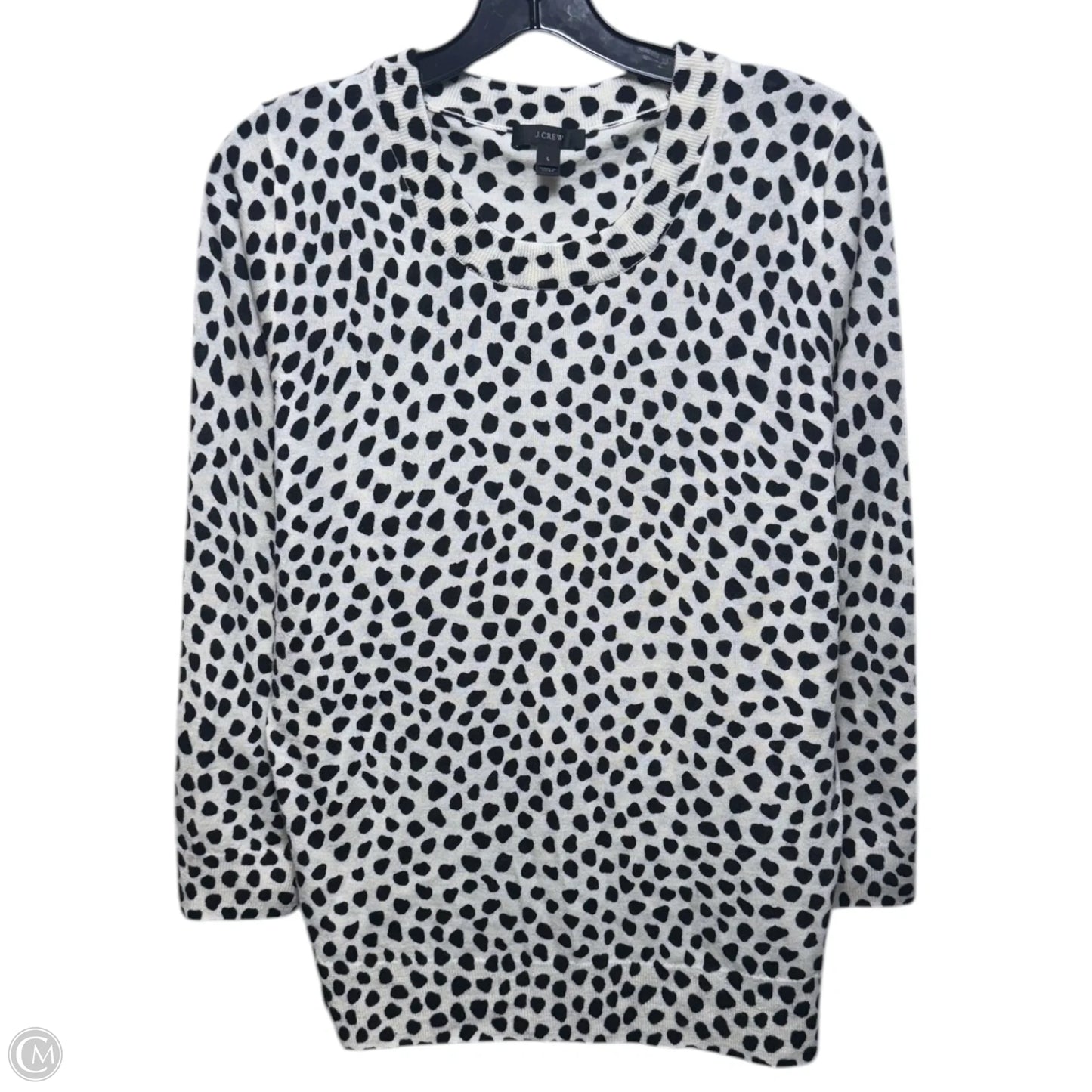 Tippi Merino Wool Sweater By J. Crew In Black & Cream, Size: L