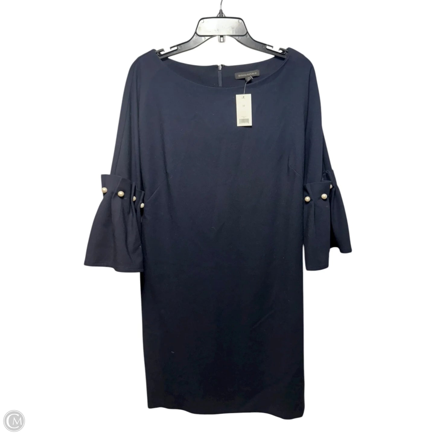 Pearl Sleeve Dress Casual Midi By Banana Republic In Navy, Size: 10