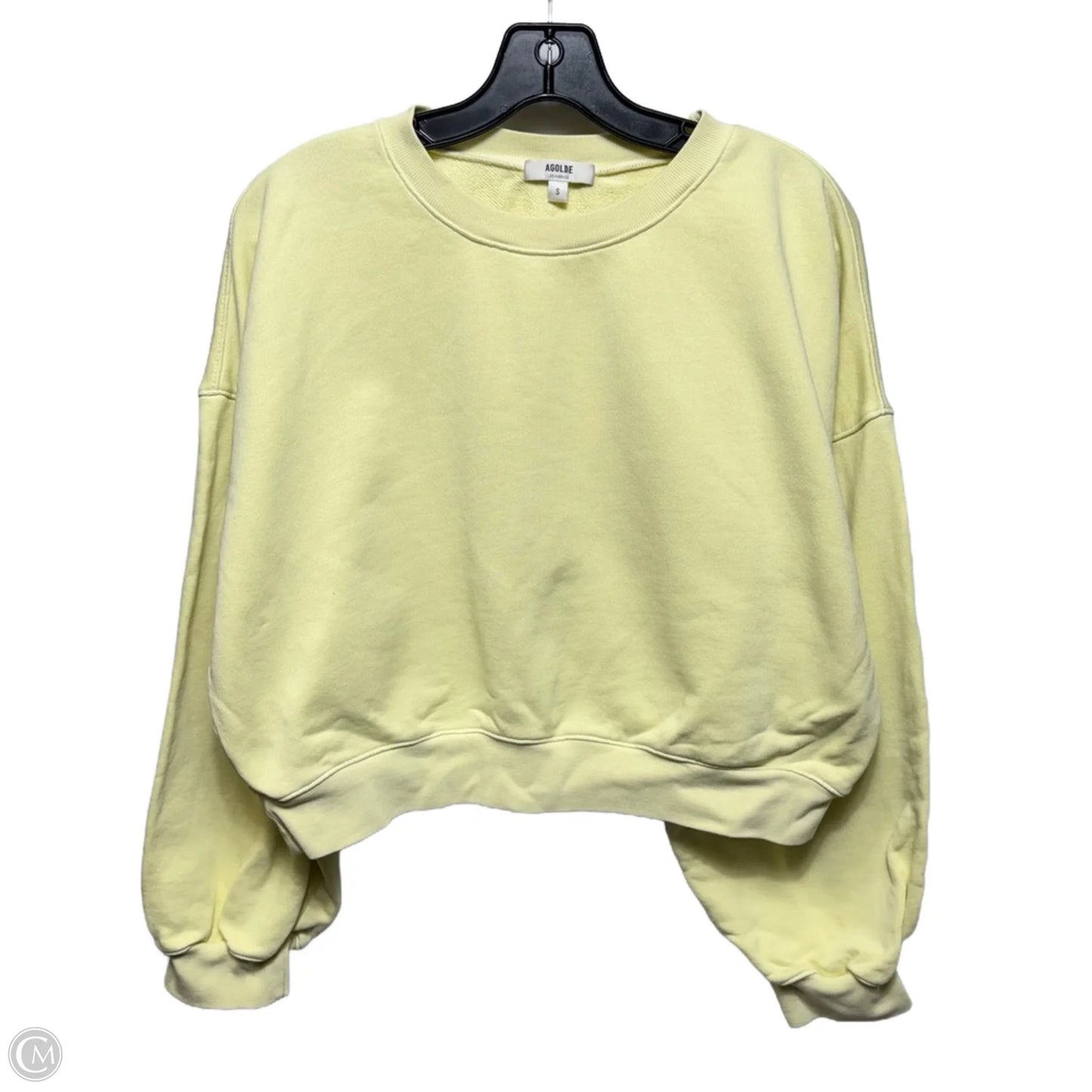 Cropped Sweatshirt Crewneck By Agolde In Yellow, Size: S