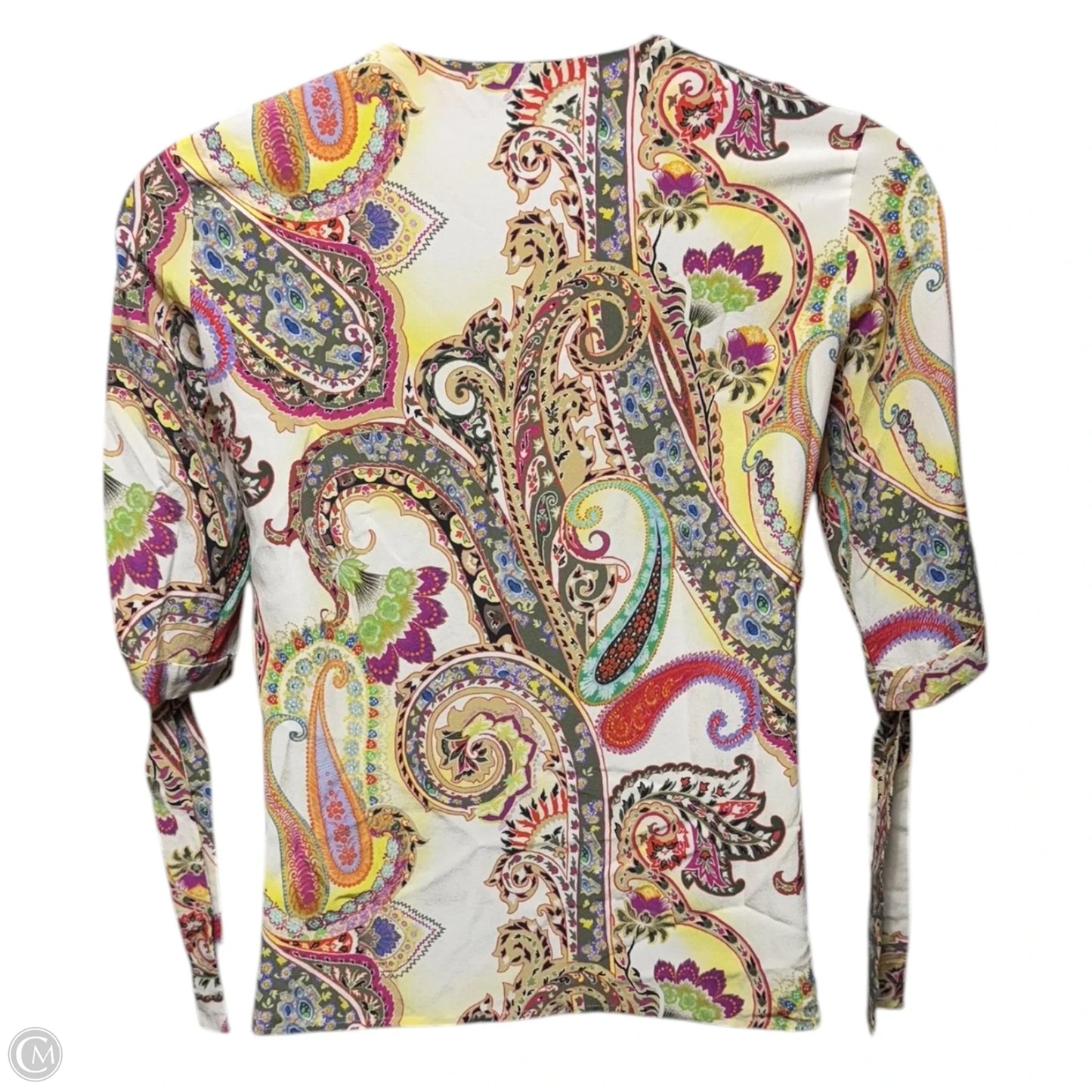 Silk Top 3/4 Sleeve By Etro In Multi-colored, Size: 8
