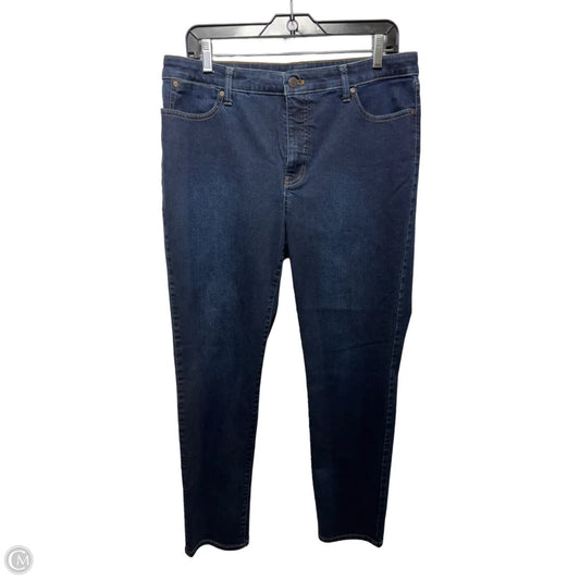 Slim Ankle Jeans By Talbots In Blue Denim, Size: 12